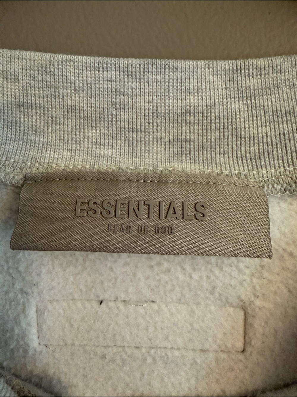Fear of God Crewneck Sweatshirt in Light Gray with Chest Logo - Picture 2 of 7